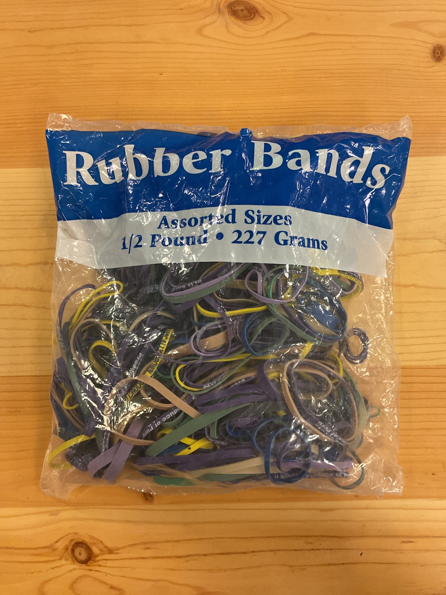RUBBER BANDS ASSTD 1/2 LB