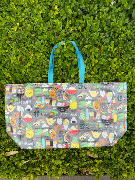 EDEN OVERSIZED CRINKLE BAG HAPPY HAWAII GREY