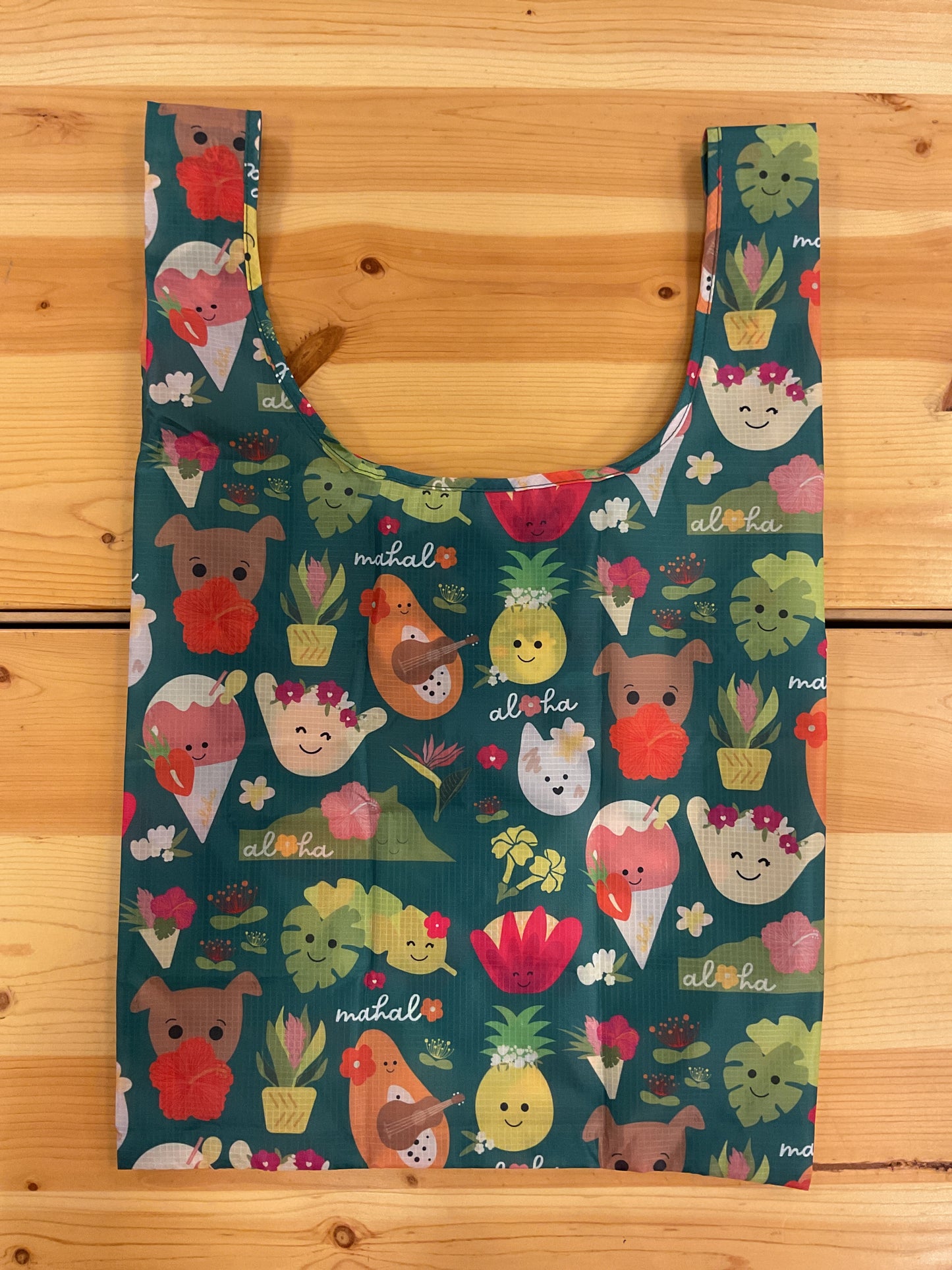 EDEN MED TOTE ALOHA BLOOMIES DARK TEAL