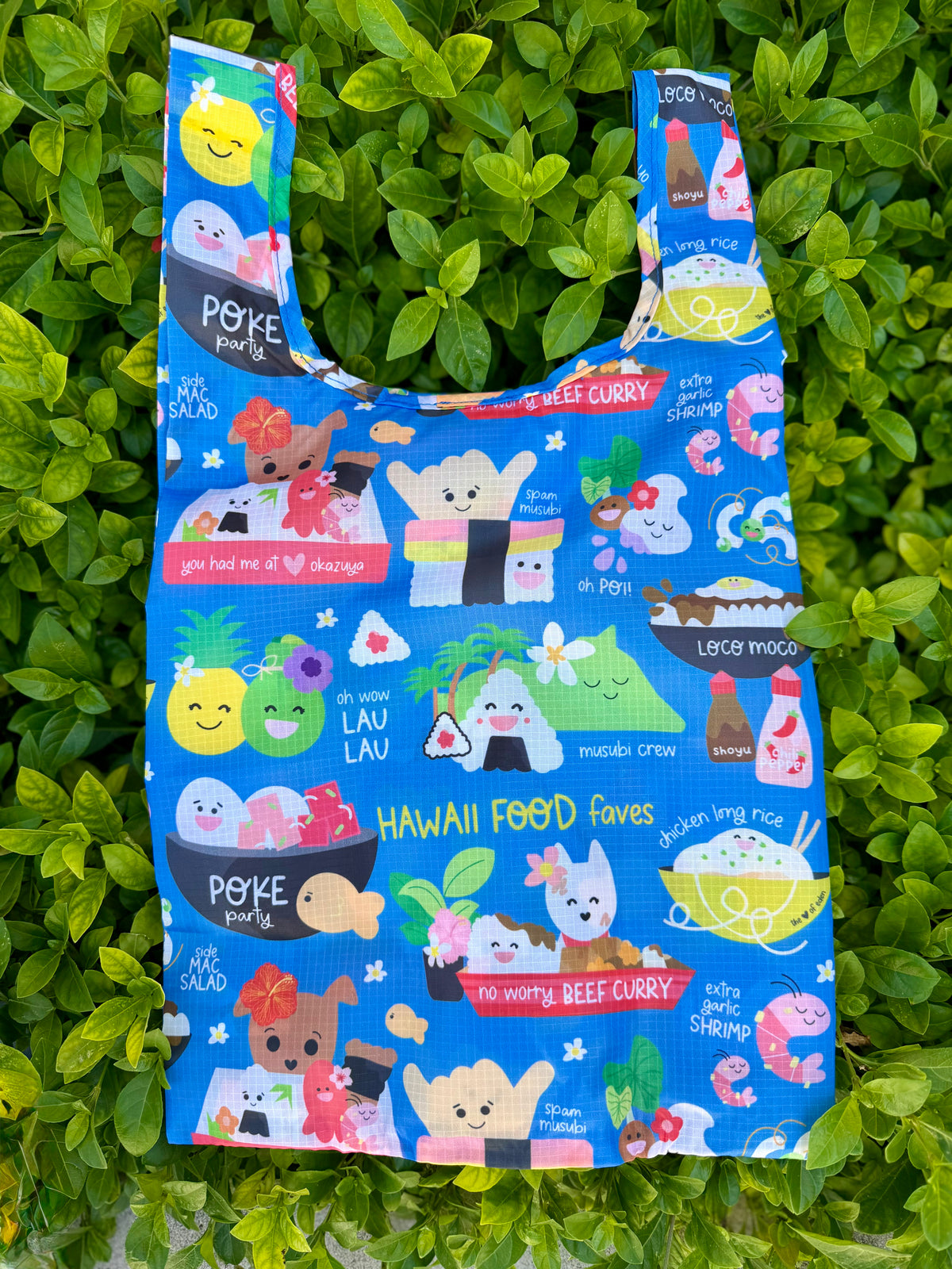 EDEN SMALL TOTE HAWAII FOOD FAVES BLUE