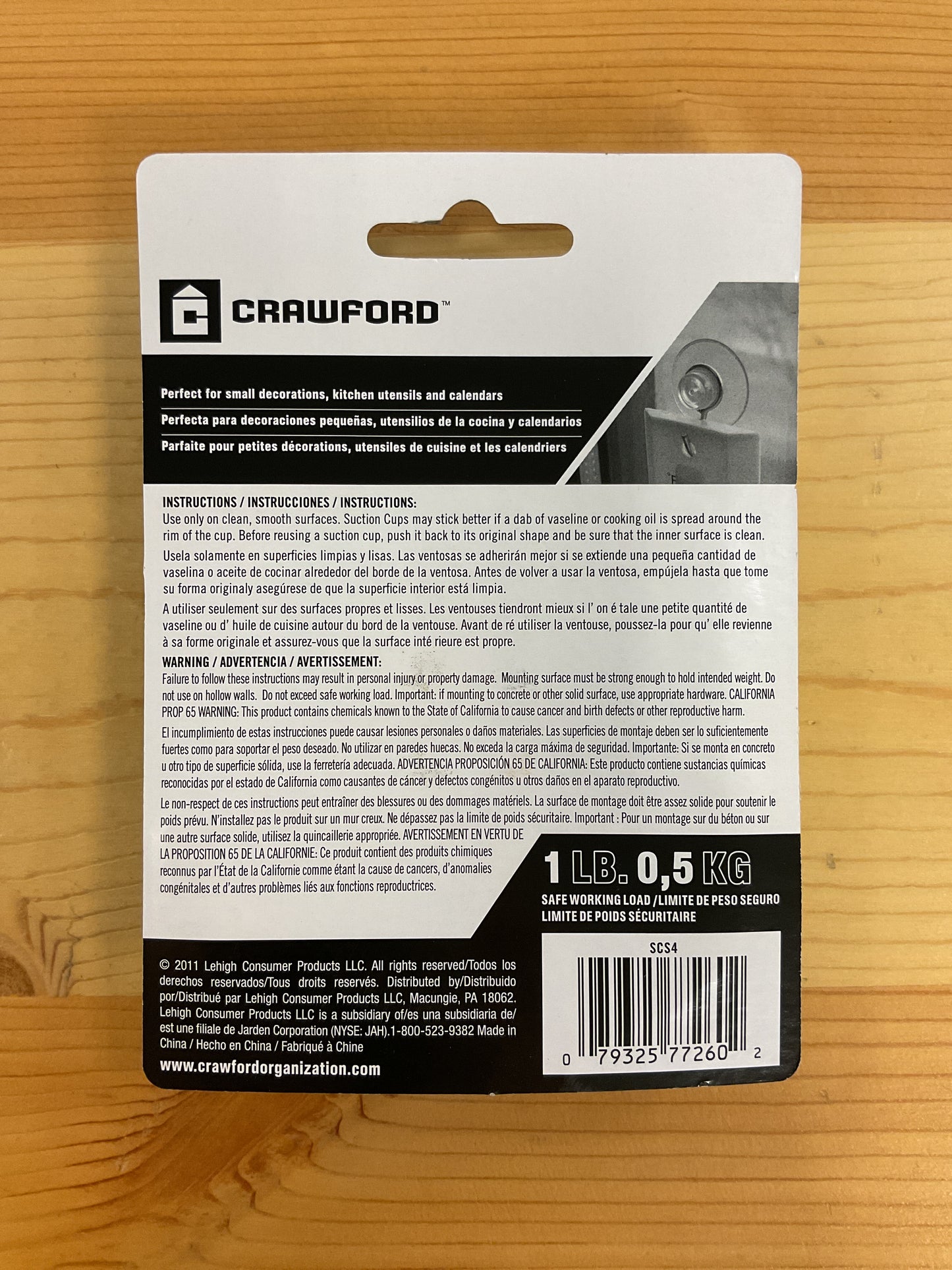 SUCTION CUP W/ HOOKS SM 4PK
