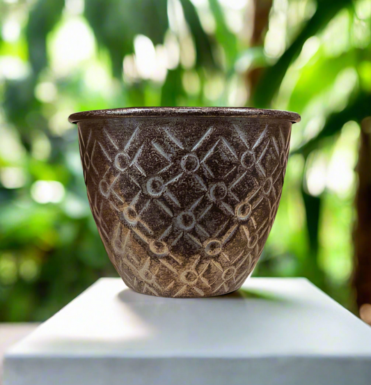 5" DIAMOND PLANTER GRAPHITE