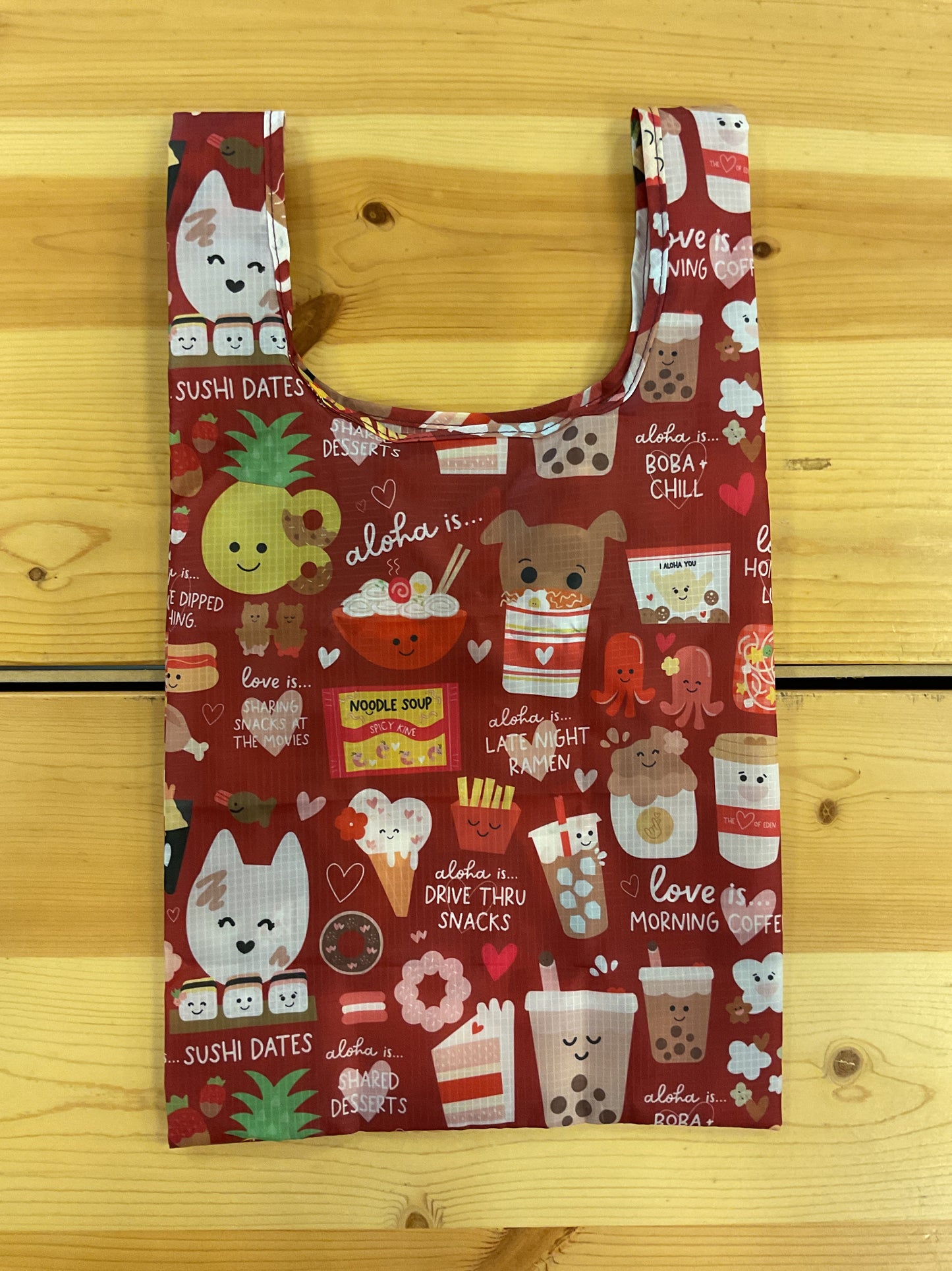 EDEN SMALL TOTE LOVE & ALOHA RED