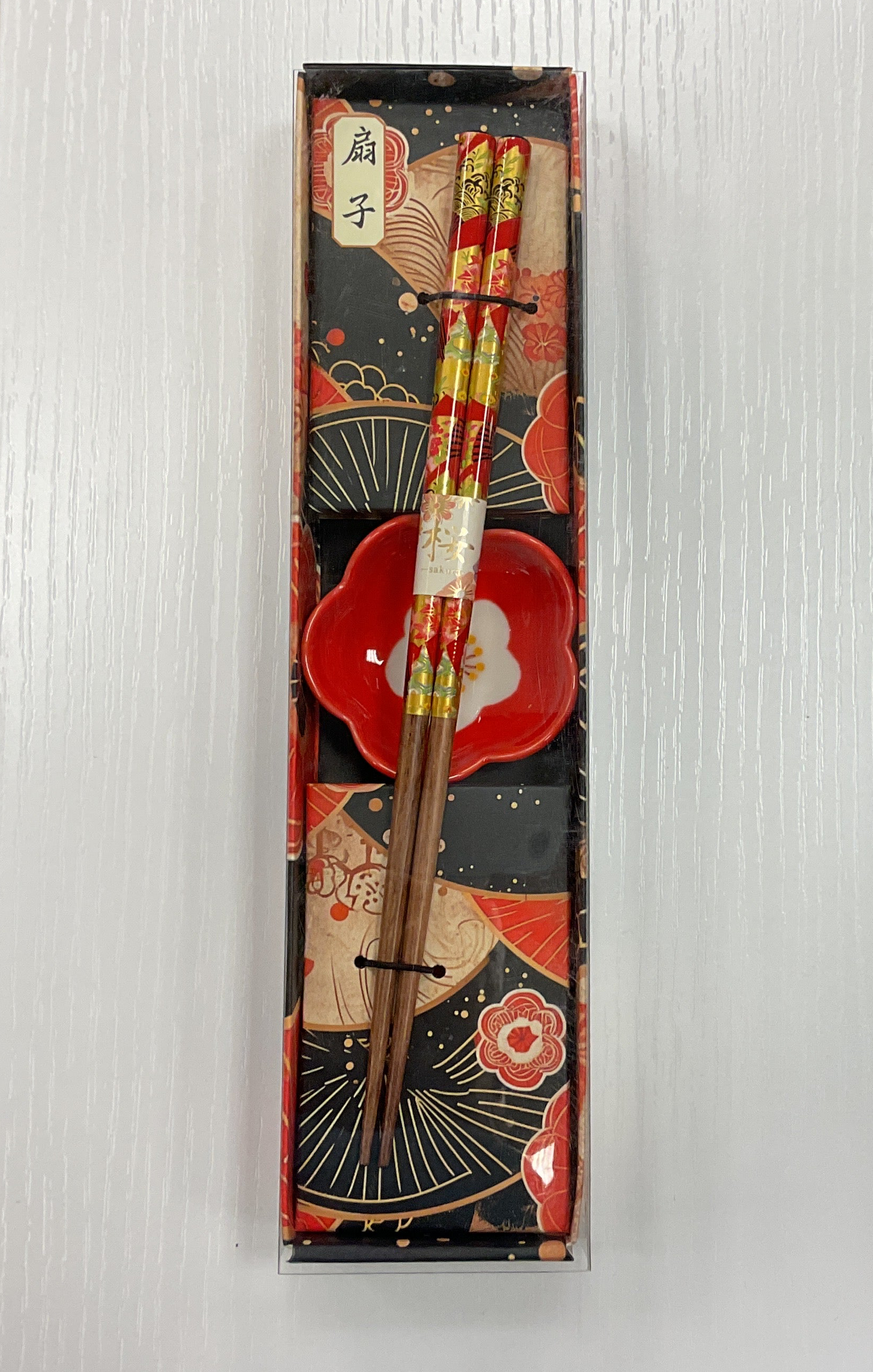 FLOWER CHOPSTICK/REST GIFT SET