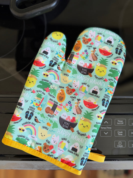 EDEN OVEN MITT HAPPY HAWAII MINT