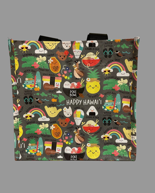 EDEN CRINKLE GIFT BAG HAPPY HAWAII GREY