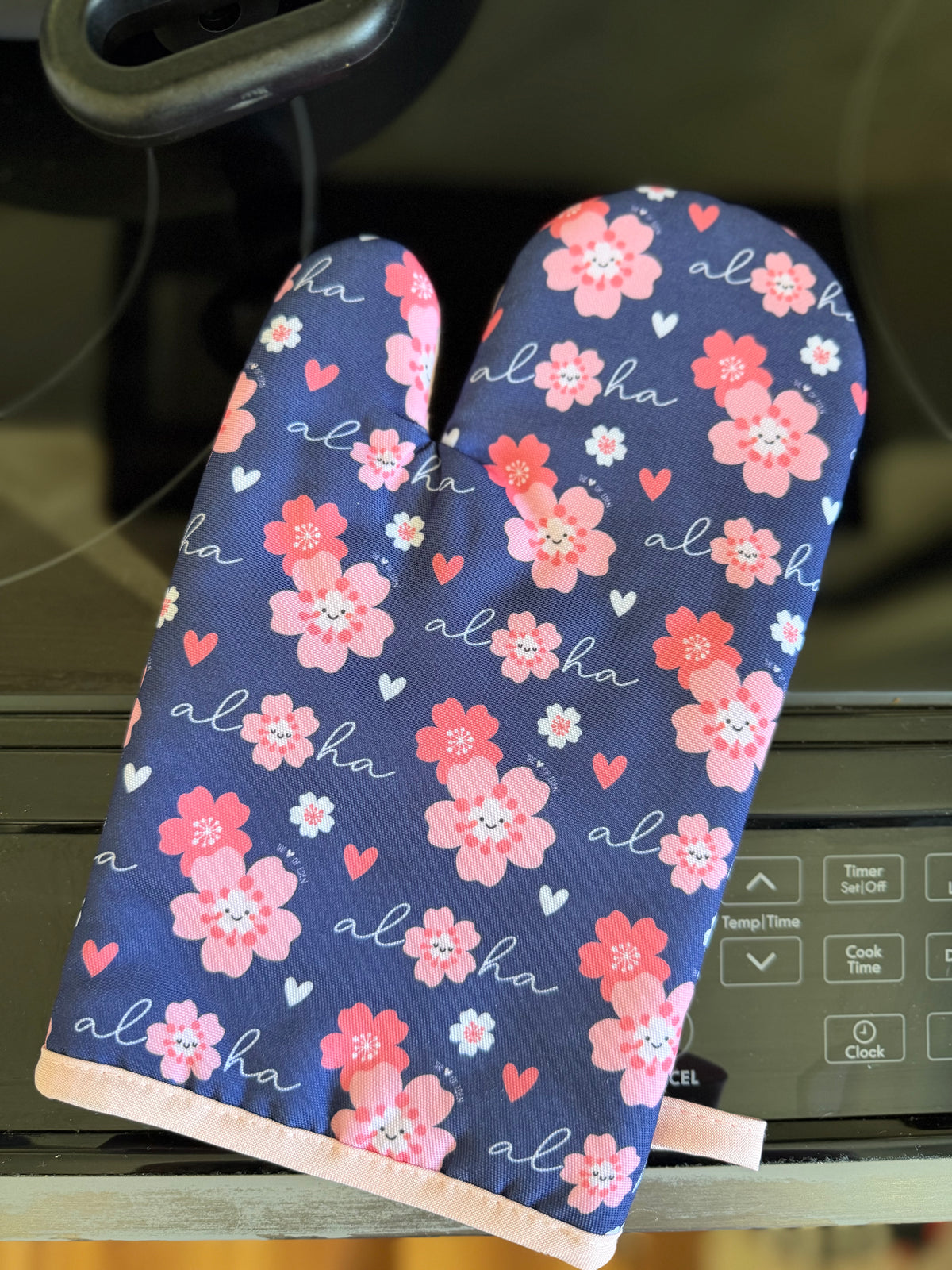 EDEN OVEN MITT ALOHA SAKURA NAVY