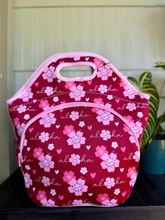 EDEN NEOPRENE LUNCH BAG ALOHA SAKURA WINE