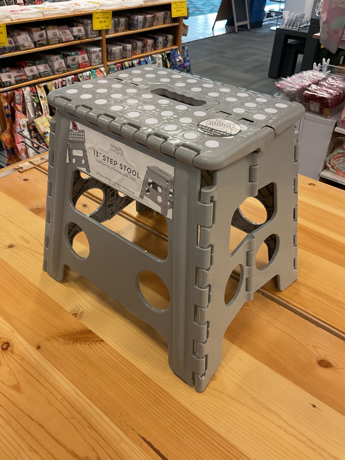 FOLDING STEP STOOL 13" GREY