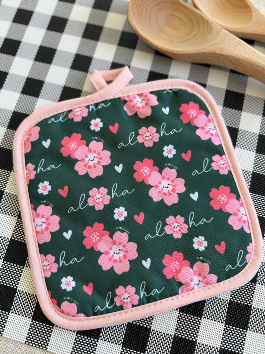 EDEN POT HOLDER ALOHA SAKURA GREEN