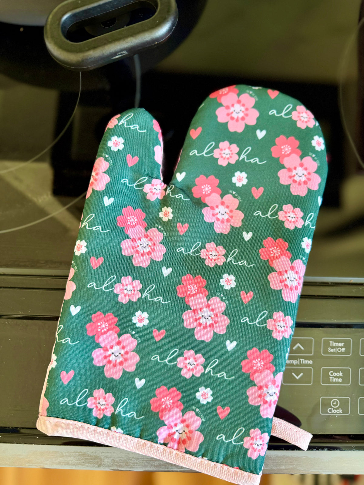 EDEN OVEN MITT ALOHA SAKURA GREEN