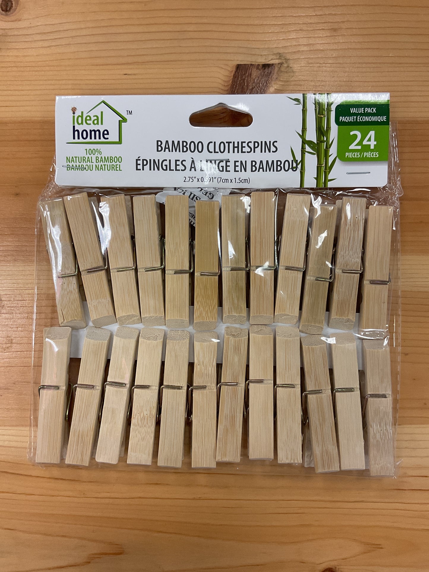 BAMBOO CLOTHESPINS 24CT
