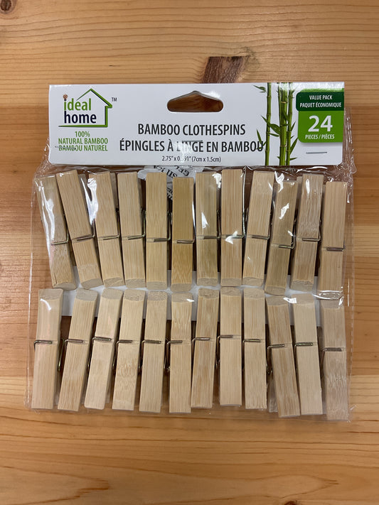 BAMBOO CLOTHESPINS 24CT