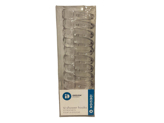 SHOWER CURTAIN 'C' HOOK 12PK CLR