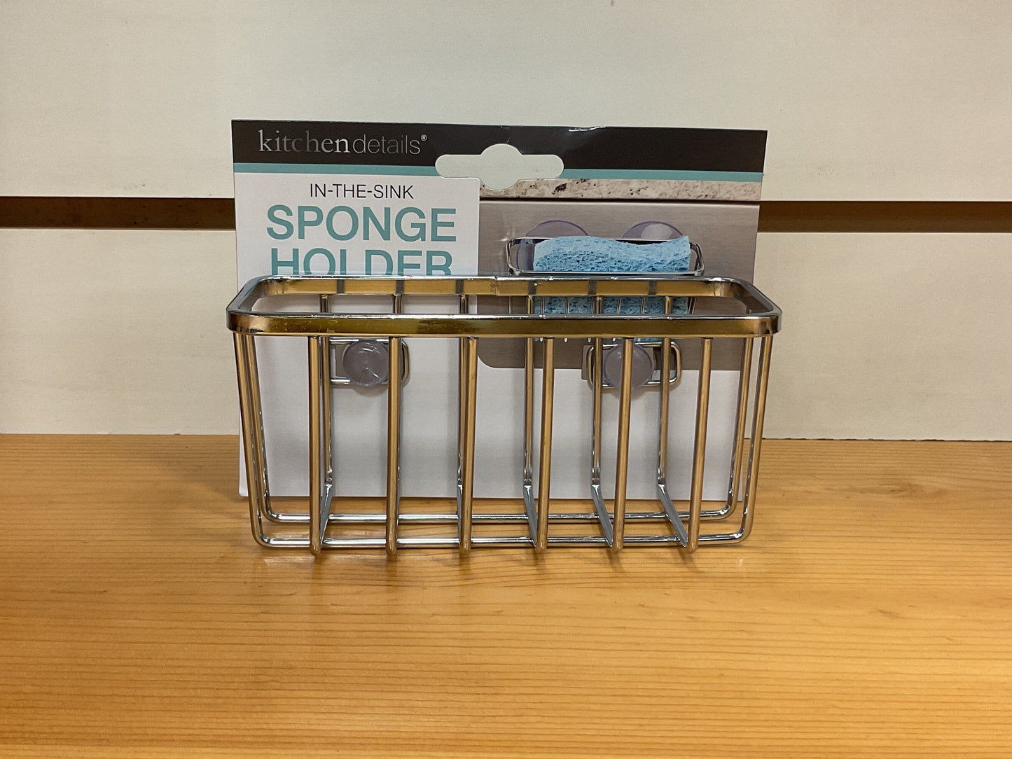 SPONGE BASKET W/SUCTION CUP CHROME