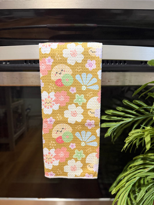 EDEN WAFFLE DISH TOWEL CUTE LIL FUKUOKA GOLD