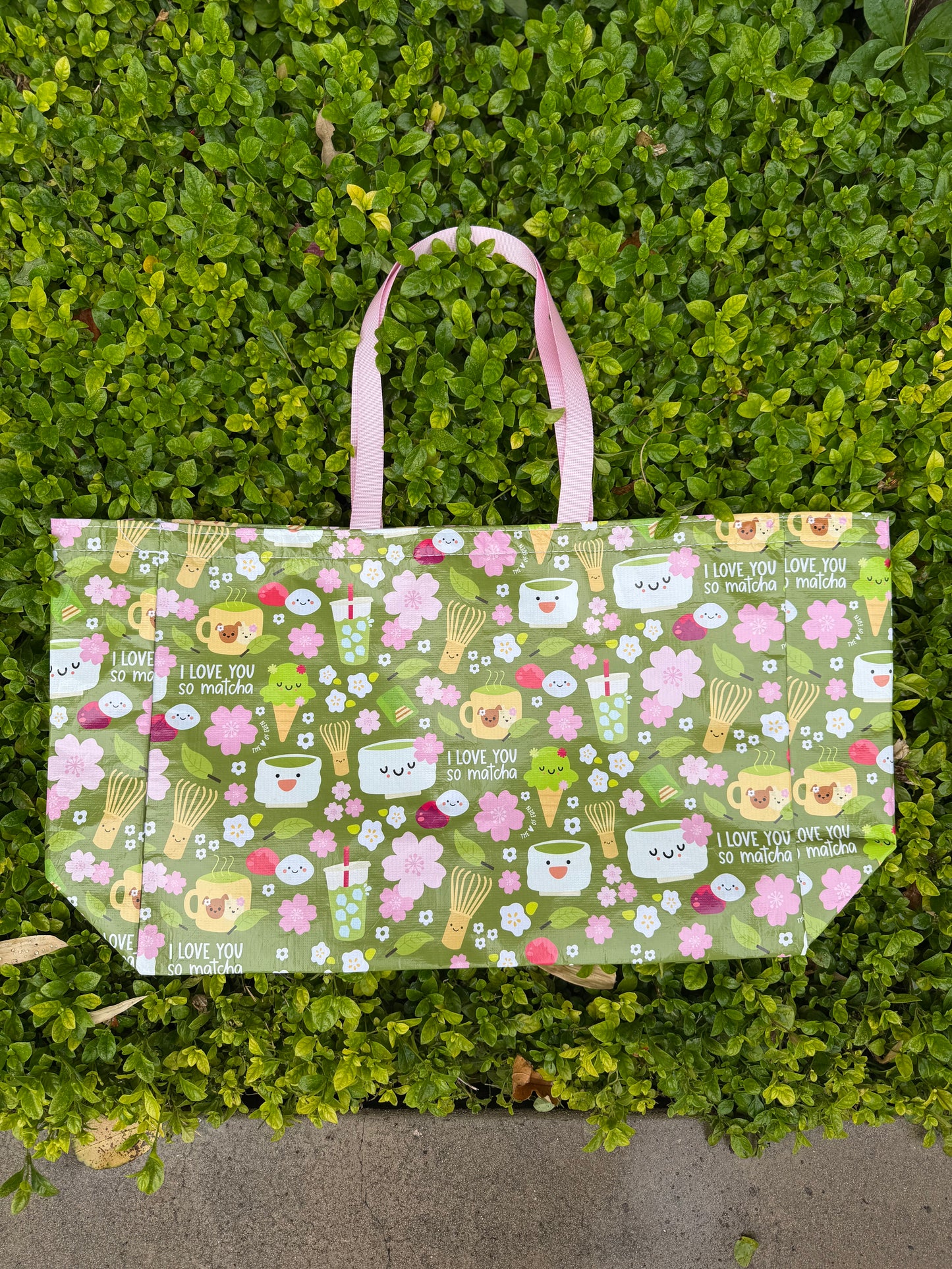 EDEN OVERSIZED CRINKLE BAG LOVE YOU SO MATCHA