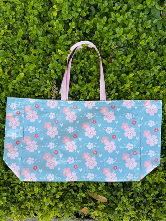 EDEN OVERSIZED CRINKLE BAG ALOHA SAKURA BLUE
