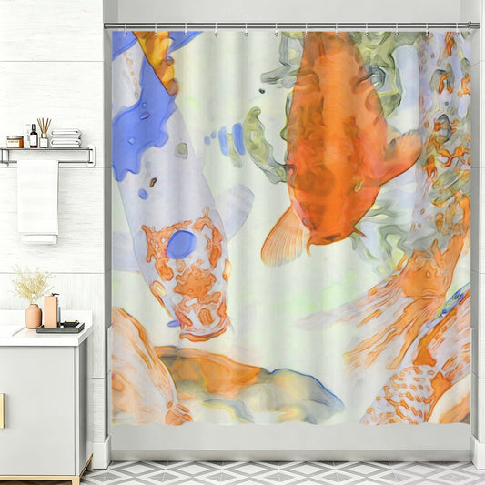 ROBERT JAMES SHOWER CURTAIN PASTEL KOI