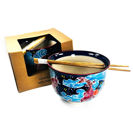 BLUE KOI/WAVES MICRO CHOPSTICK BOWL