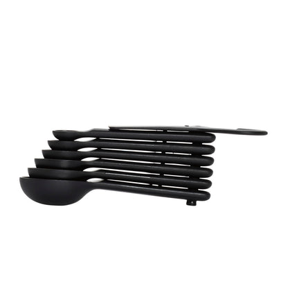 7PC MEAS SPOON SET BLK