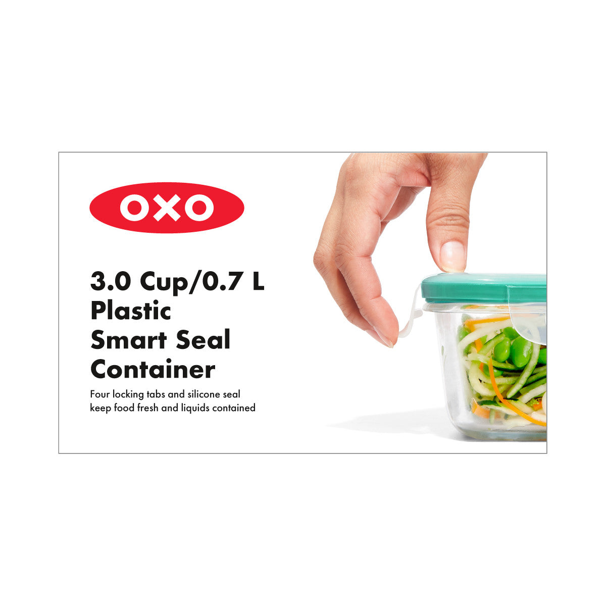 SNAP GLASS RECT CONTAINER 3C