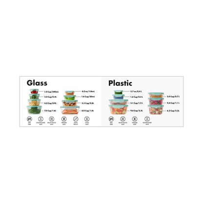 SNAP GLASS RECT CONTAINER 3C