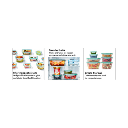 SNAP GLASS RECT CONTAINER 3C