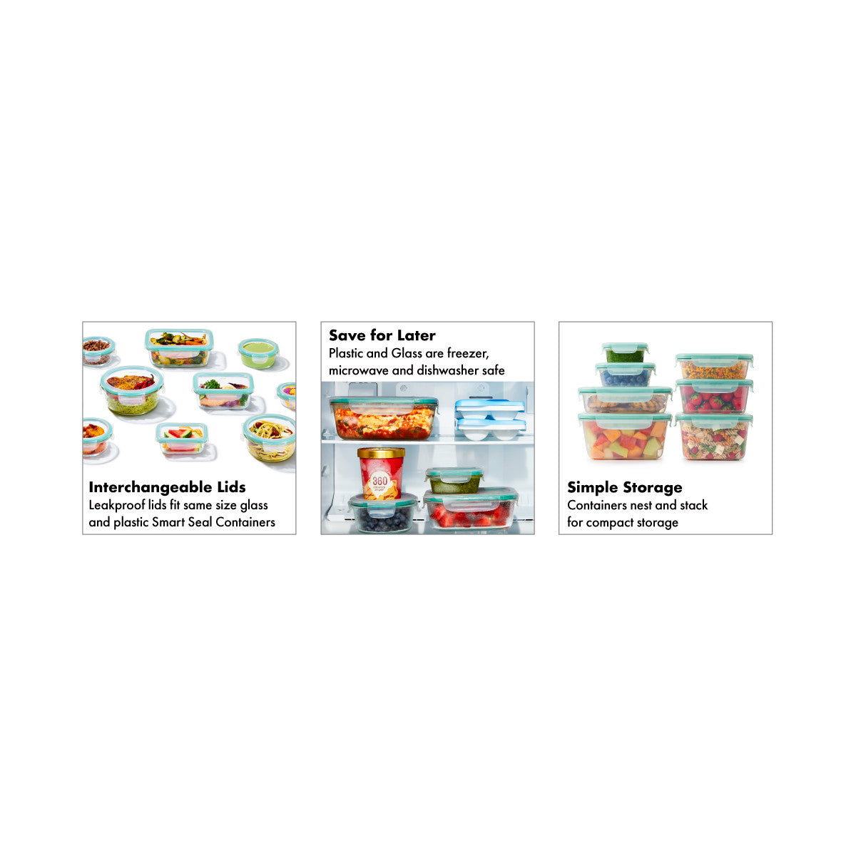SNAP GLASS RECT CONTAINER 3C