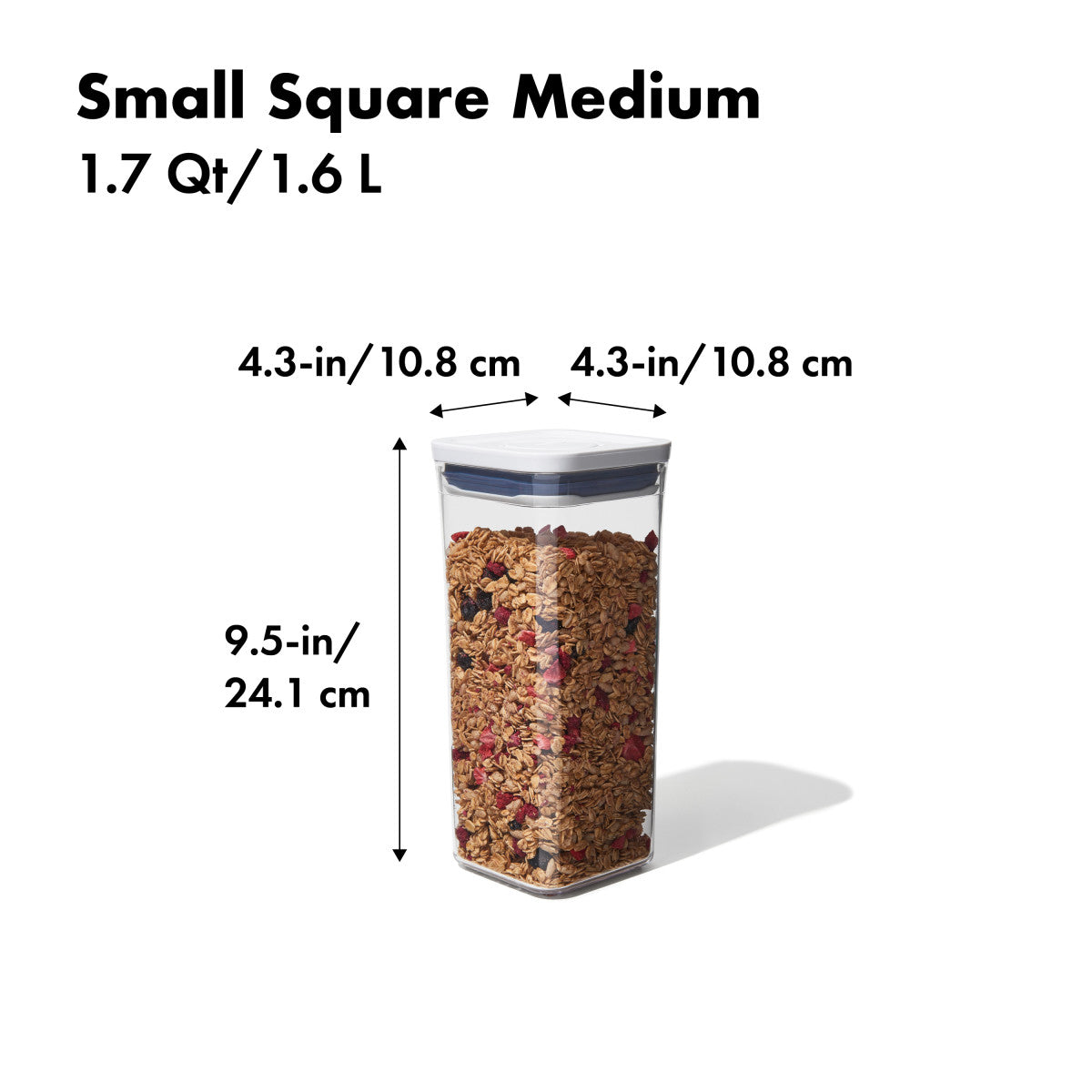 OXO POP SMALL SQUARE MED 1.7QT
