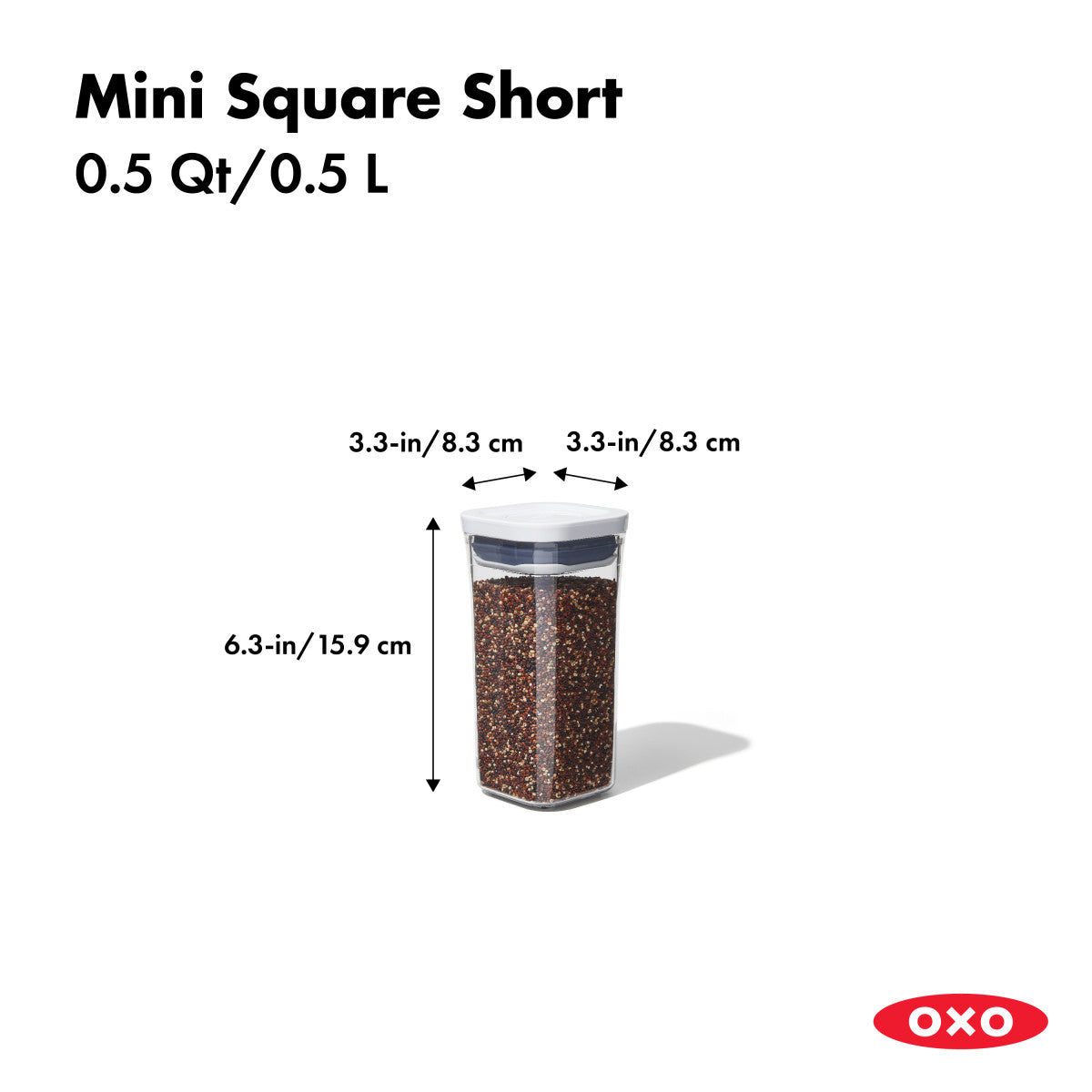 OXO POP MINI SQUARE SHORT 0.5QT
