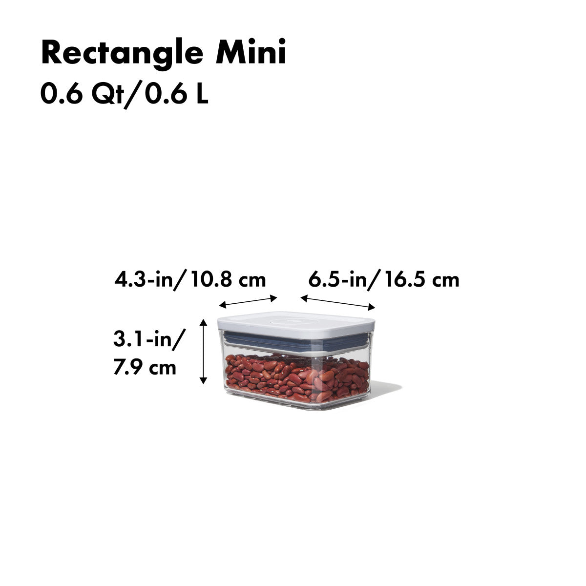 OXO POP RECTANGLE MINI 0.6QT