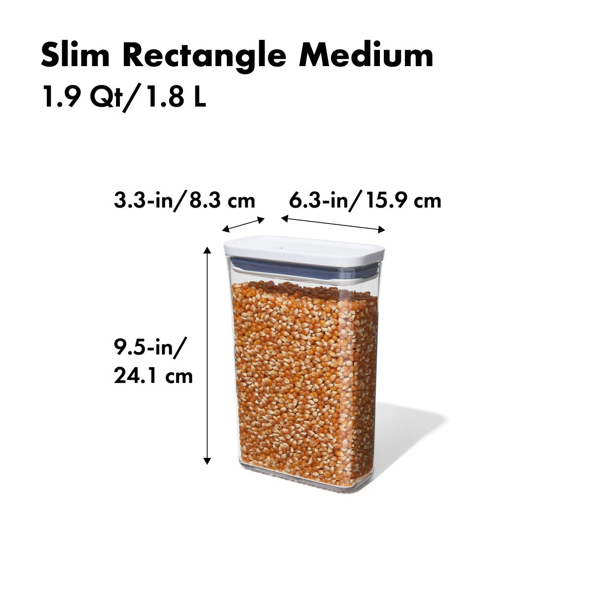 OXO POP SLIM RECTANGLE MED 1.9QT