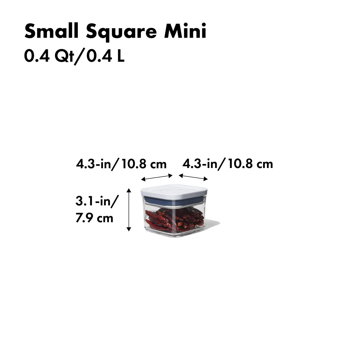 OXO POP SMALL SQUARE MINI 0.4QT