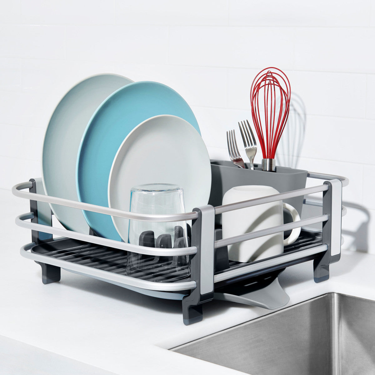 OXO ALUMINUM FRAME DISH RACK
