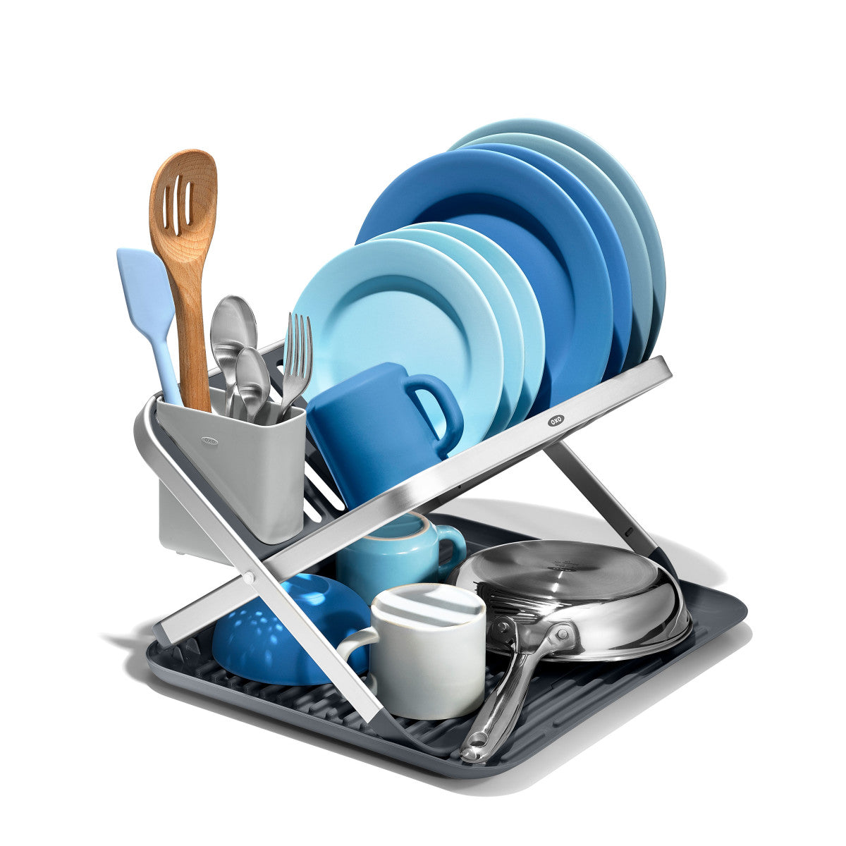 OXO ALUMINUM FOLD FLAT DISH RACK
