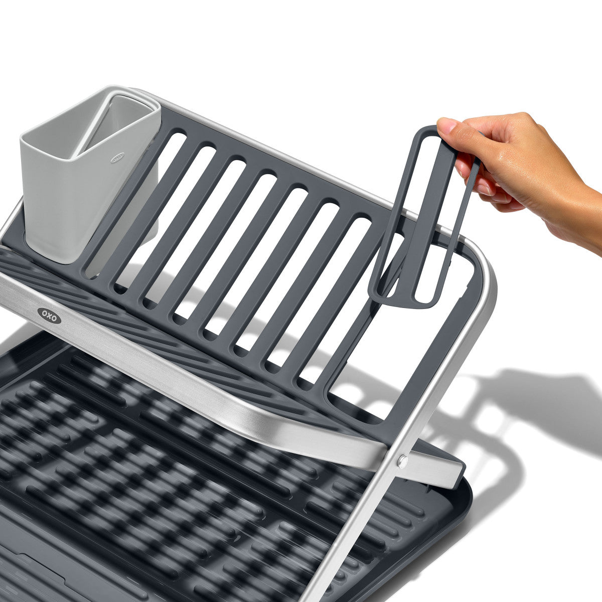 OXO ALUMINUM FOLD FLAT DISH RACK