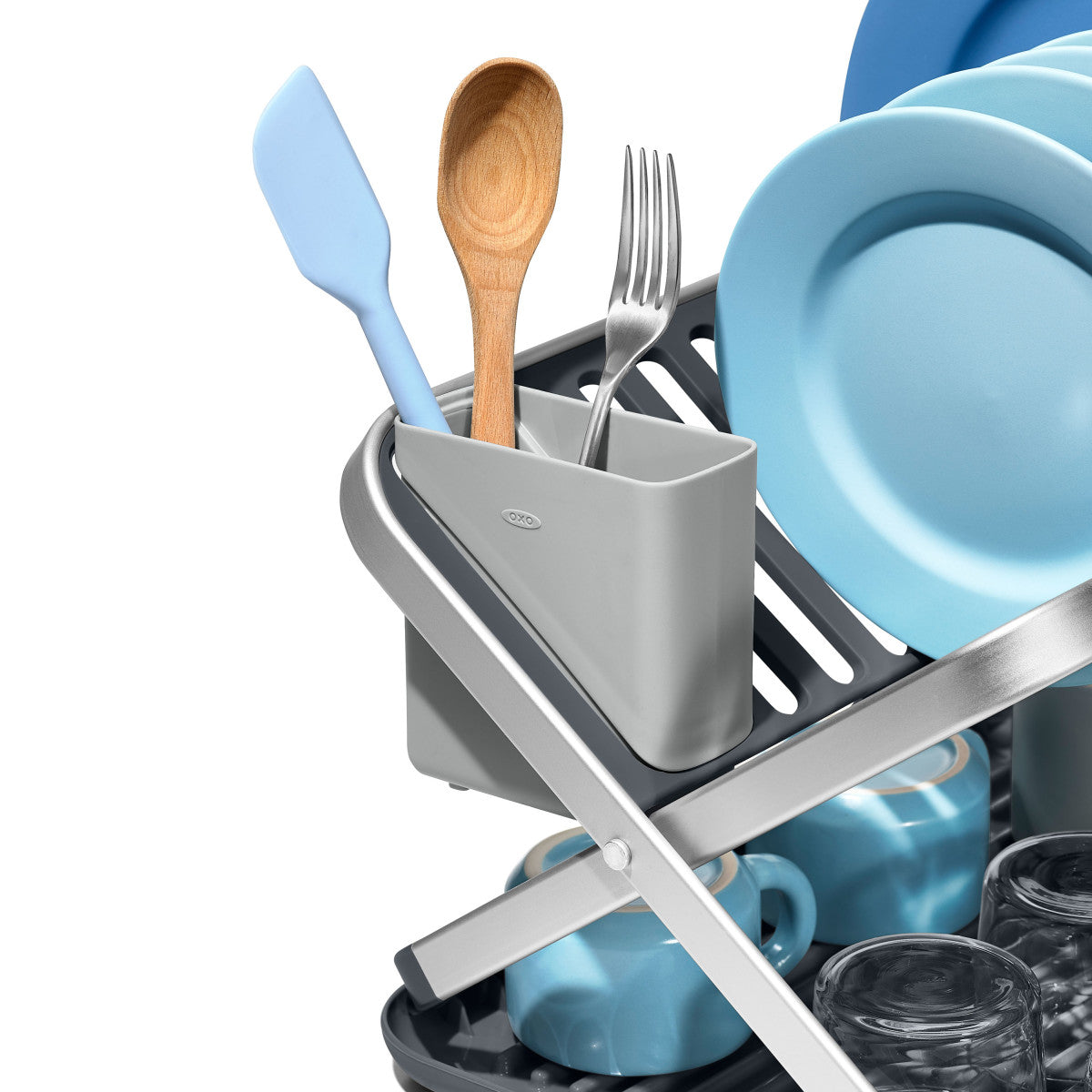 OXO ALUMINUM FOLD FLAT DISH RACK